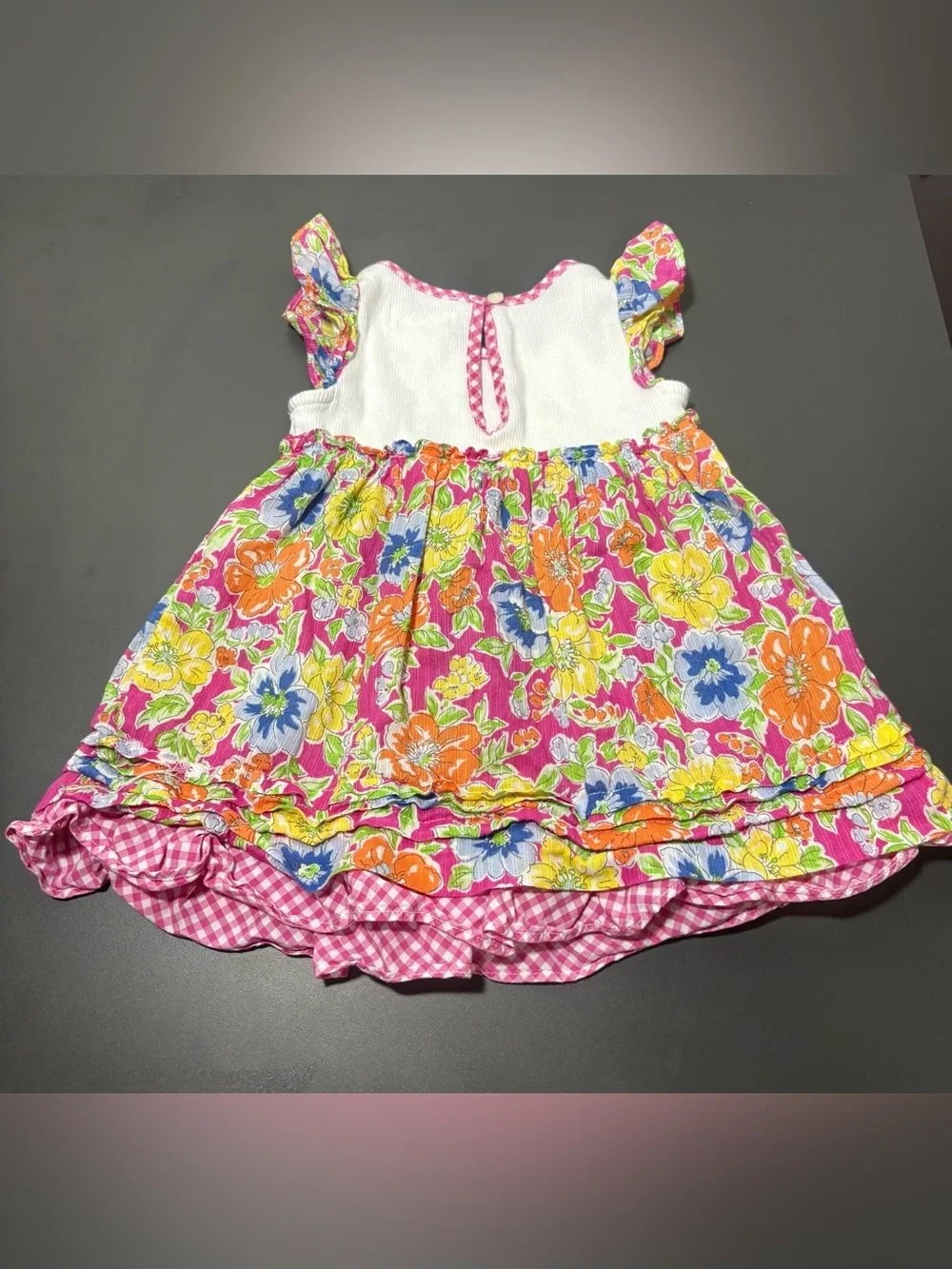 RALPH LAUREN Baby Girl Floral Gingham Dress